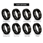 font options for inside engraving on black laurel bow rings