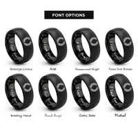 font options for inside engraving on black laurel wreath rings