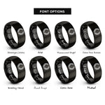 font options for inside engraving on black laurel wreath rings