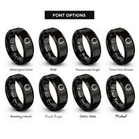 font options for inside engraving on black laurel wreath rings