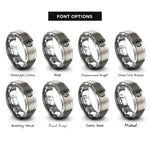 font options for inside engraving on silver laurel wreath gear rings
