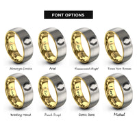 font options for inside engraving on gold & silver laurel wreath rings