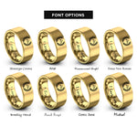 font options for inside engraving on gold laurel wreath rings