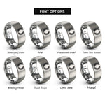 font options for inside engraving on gray laurel wreath rings