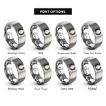font options for inside engraving on gray laurel wreath rings