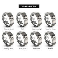font options for inside engraving on gray laurel wreath rings