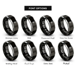 font options for inside engraving on black & gray lavalier microphone rings