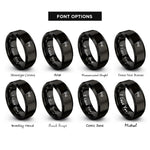 font options for inside engraving on black lavalier microphone rings
