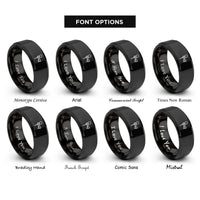 font options for inside engraving on black lavalier microphone rings