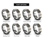 font options for inside engraving on silver lavalier microphone rings