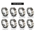 font options for inside engraving on silver lavalier microphone rings