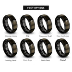 font options for inside engraving on gunmetal & black lavalier microphone rings