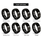 font options for inside engraving on black lavender rings