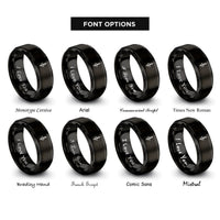 font options for inside engraving on black lavender rings