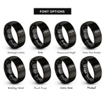 font options for inside engraving on black lavender sprig rings