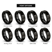 font options for inside engraving on black lavender sprig rings