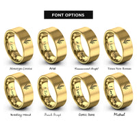font options for inside engraving on gold lavender sprig rings