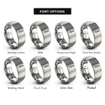 font options for inside engraving on silver lavender sprig rings