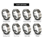 font options for inside engraving on gray lavender sprig rings