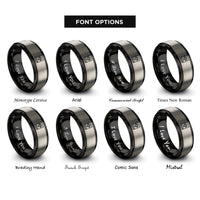 font options for inside engraving on black & gray law book rings