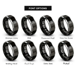 font options for inside engraving on black & silver law book rings