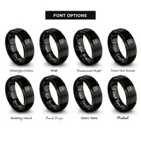 font options for inside engraving on black law book rings