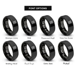 font options for inside engraving on black law book rings