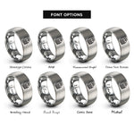 font options for inside engraving on grey law books stack rings
