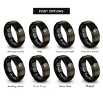 font options for inside engraving on gunmetal & black law books stack rings