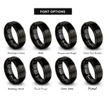 font options for inside engraving on black law crowned rings