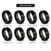 font options for inside engraving on black law crowned rings