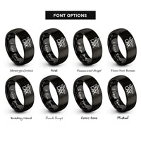 font options for inside engraving on black lax rings