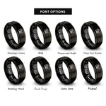 font options for inside engraving on black lax rings