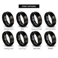 font options for inside engraving on black lax rings