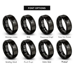 font options for inside engraving on black lax rings