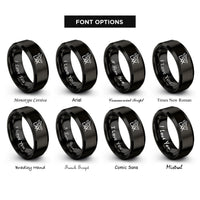 font options for inside engraving on black lax rings