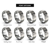 font options for inside engraving on grey lax rings