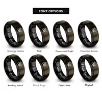 font options for inside engraving on gunmetal & black lax rings