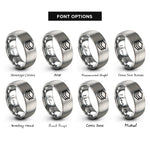 font options for inside engraving on gray layers icon rings