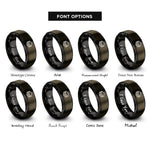 font options for inside engraving on gunmetal & black layers icon rings