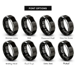 font options for inside engraving on black & grey lead climber rings