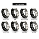 font options for inside engraving on black & gray lead climber rings