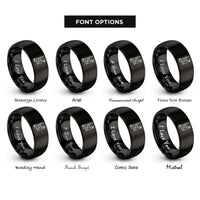 font options for inside engraving on black lead climber rings