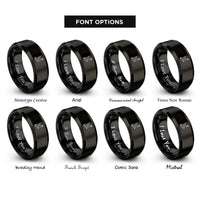 font options for inside engraving on black lead climber rings