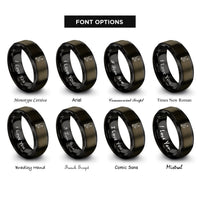 font options for inside engraving on gunmetal & black lead climber rings