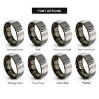 font options for inside engraving on gunmetal & gray lead rings