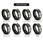 font options for inside engraving on black & silver leaf rings