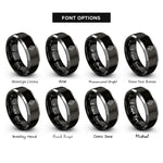 font options for inside engraving on black & gray leaf rings