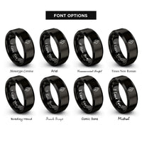 font options for inside engraving on black leaf rings