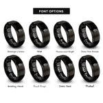 font options for inside engraving on black leaf rings